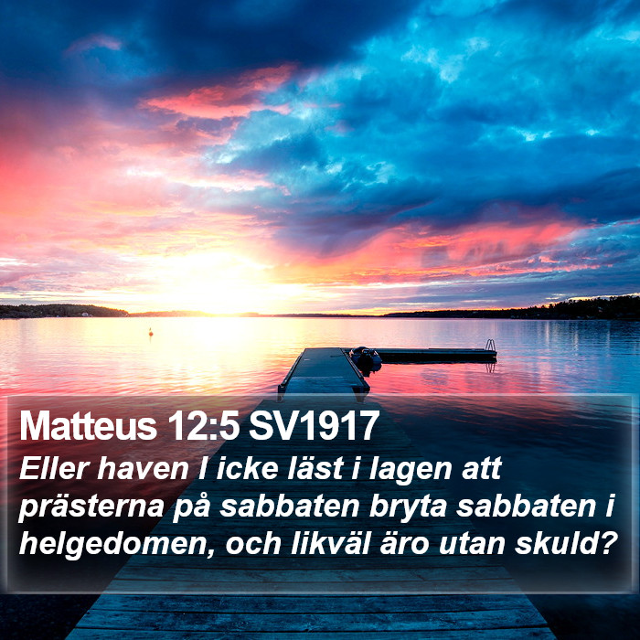 Matteus 12:5 SV1917 Bible Study