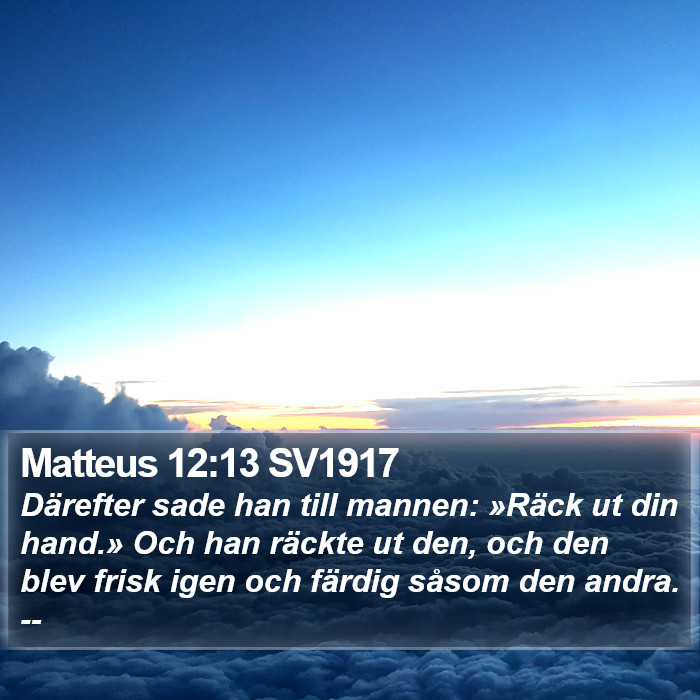 Matteus 12:13 SV1917 Bible Study