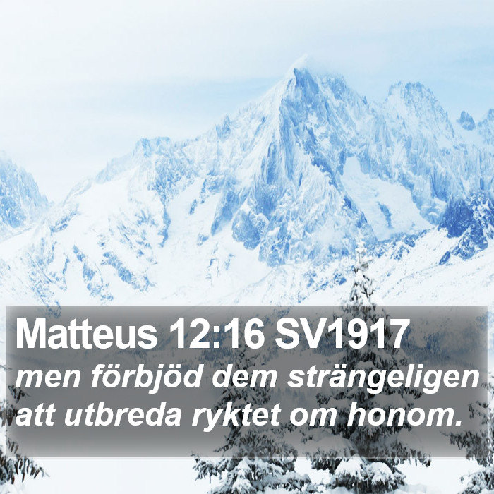 Matteus 12:16 SV1917 Bible Study