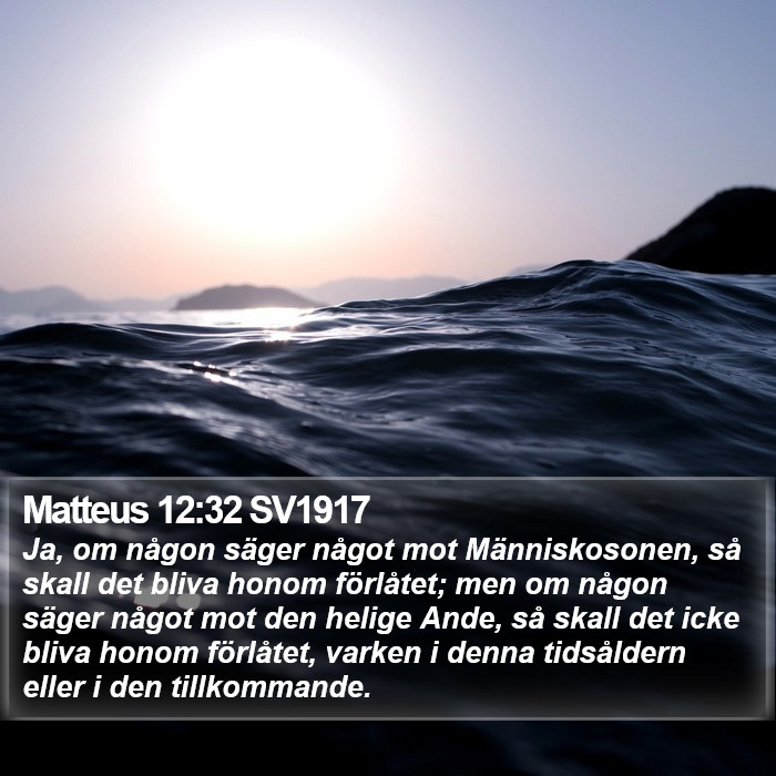 Matteus 12:32 SV1917 Bible Study