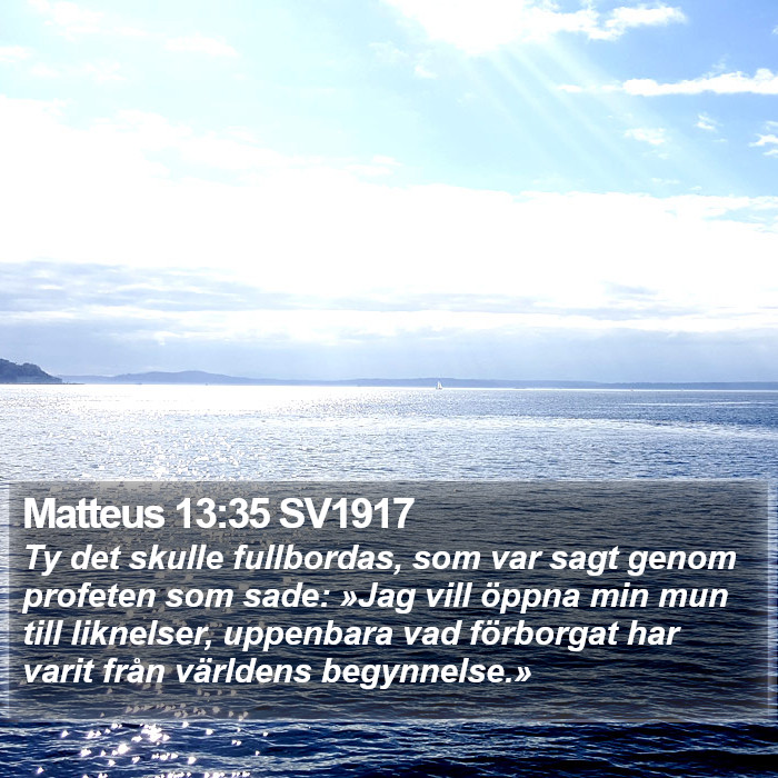 Matteus 13:35 SV1917 Bible Study