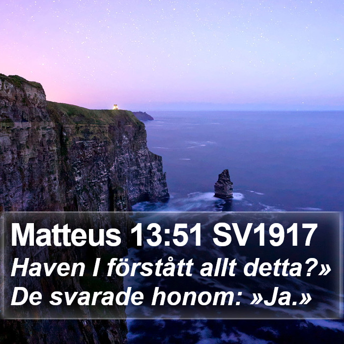Matteus 13:51 SV1917 Bible Study