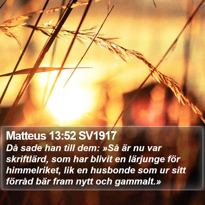 Matteus 13:52 SV1917 Bible Study