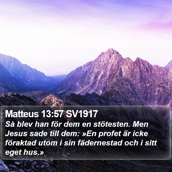 Matteus 13:57 SV1917 Bible Study