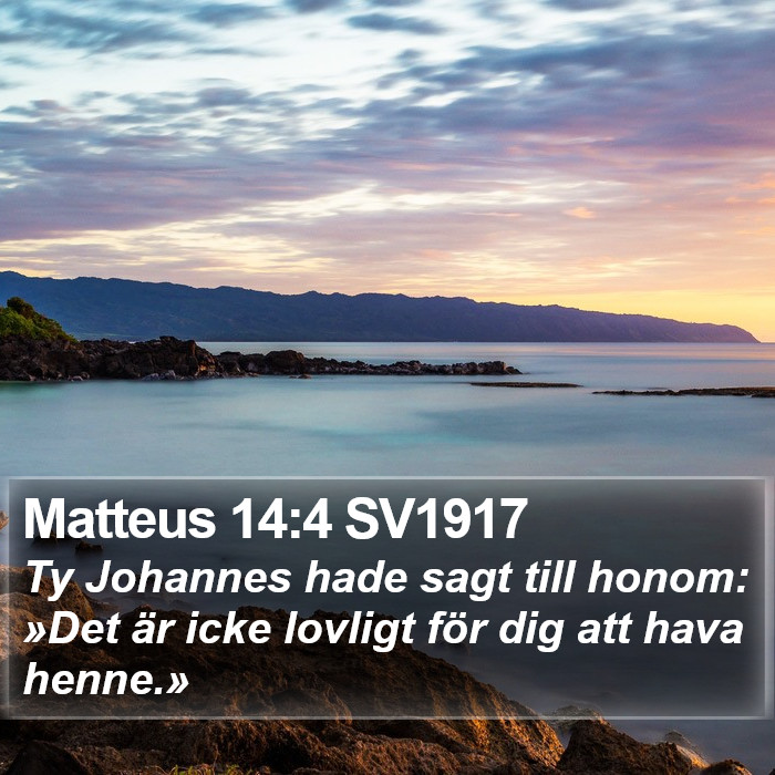 Matteus 14:4 SV1917 Bible Study