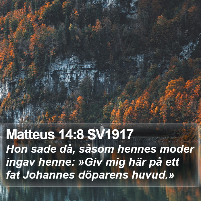 Matteus 14:8 SV1917 Bible Study