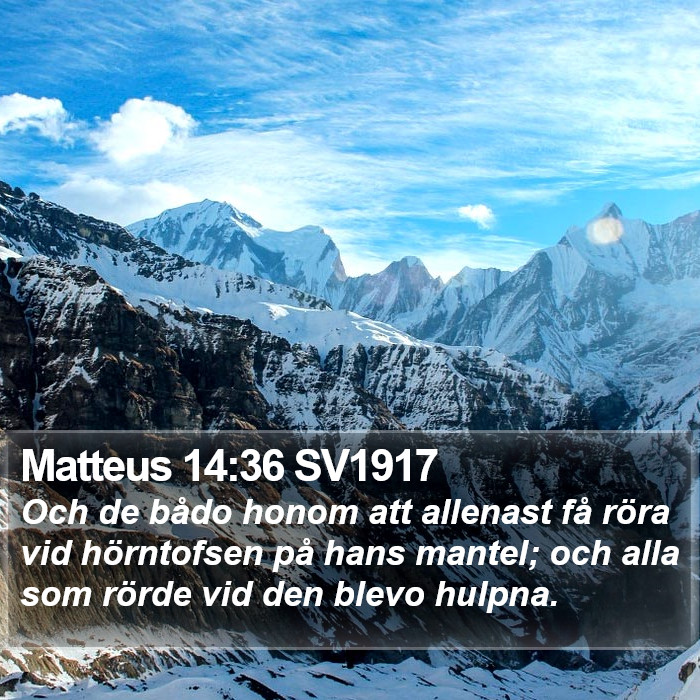Matteus 14:36 SV1917 Bible Study