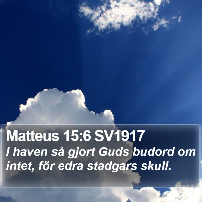 Matteus 15:6 SV1917 Bible Study