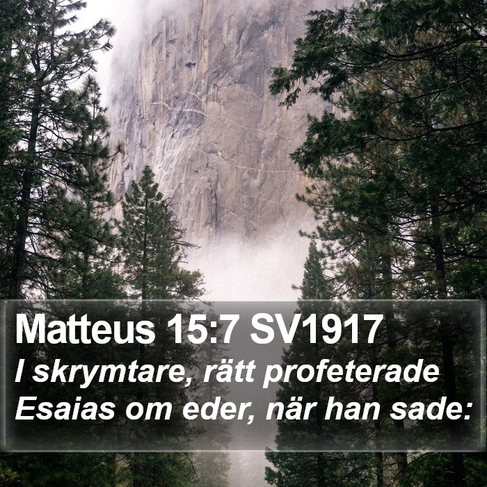 Matteus 15:7 SV1917 Bible Study