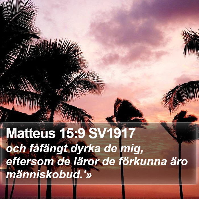 Matteus 15:9 SV1917 Bible Study