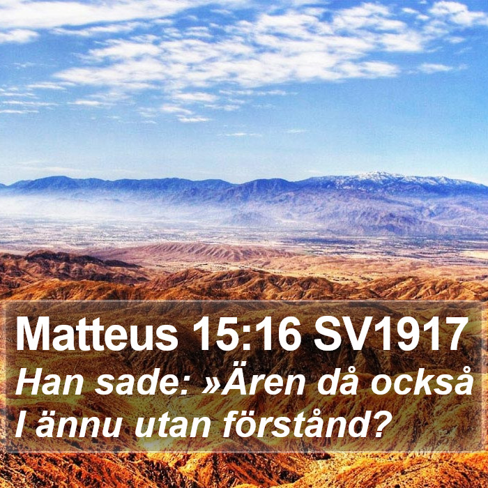 Matteus 15:16 SV1917 Bible Study