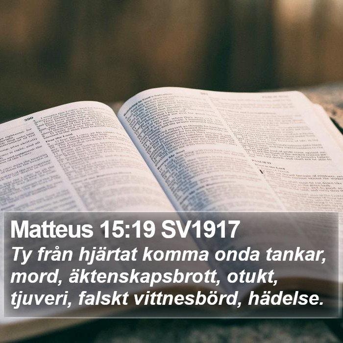Matteus 15:19 SV1917 Bible Study