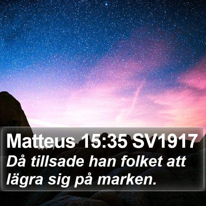 Matteus 15:35 SV1917 Bible Study