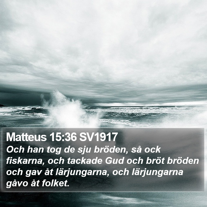Matteus 15:36 SV1917 Bible Study