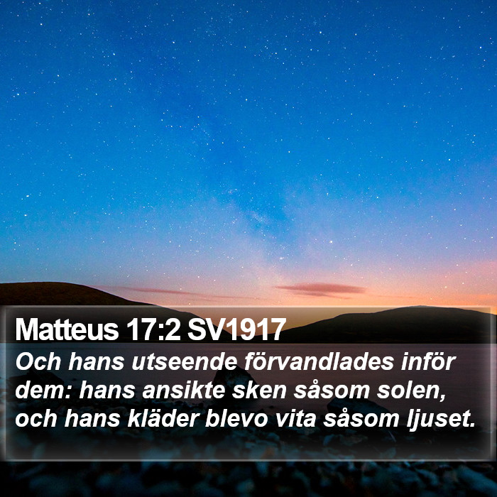 Matteus 17:2 SV1917 Bible Study