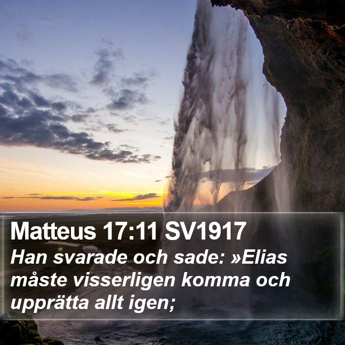 Matteus 17:11 SV1917 Bible Study