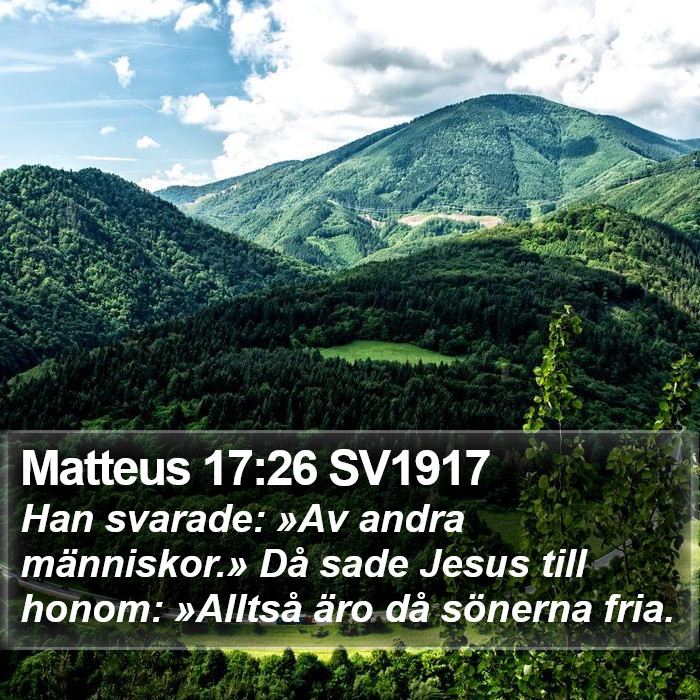 Matteus 17:26 SV1917 Bible Study