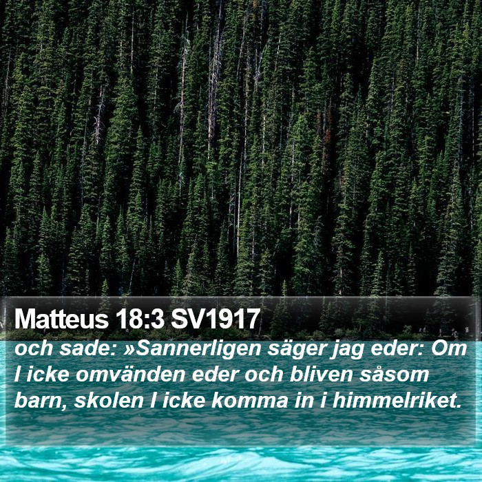 Matteus 18:3 SV1917 Bible Study