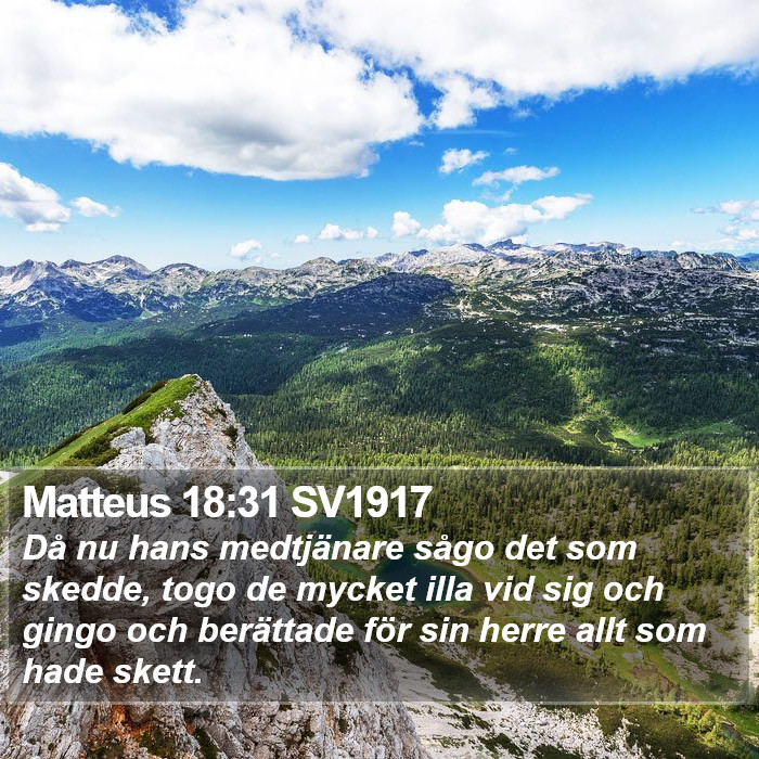 Matteus 18:31 SV1917 Bible Study