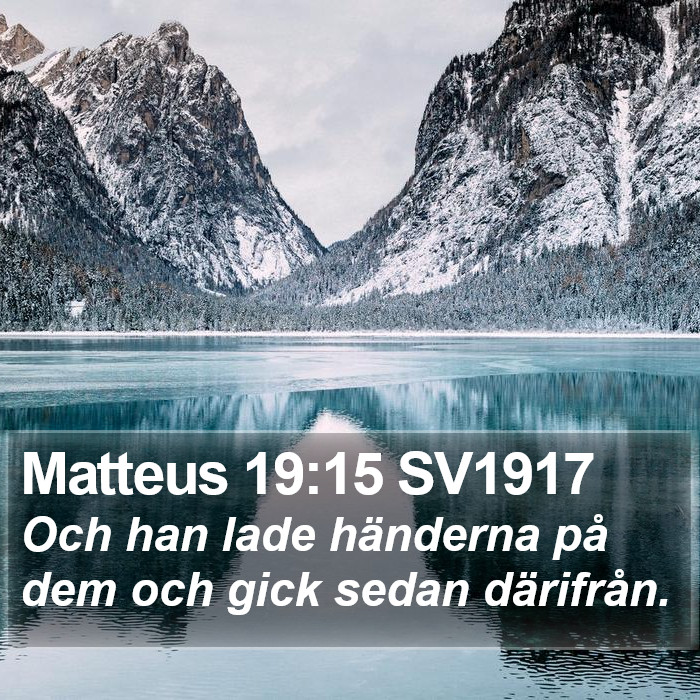 Matteus 19:15 SV1917 Bible Study