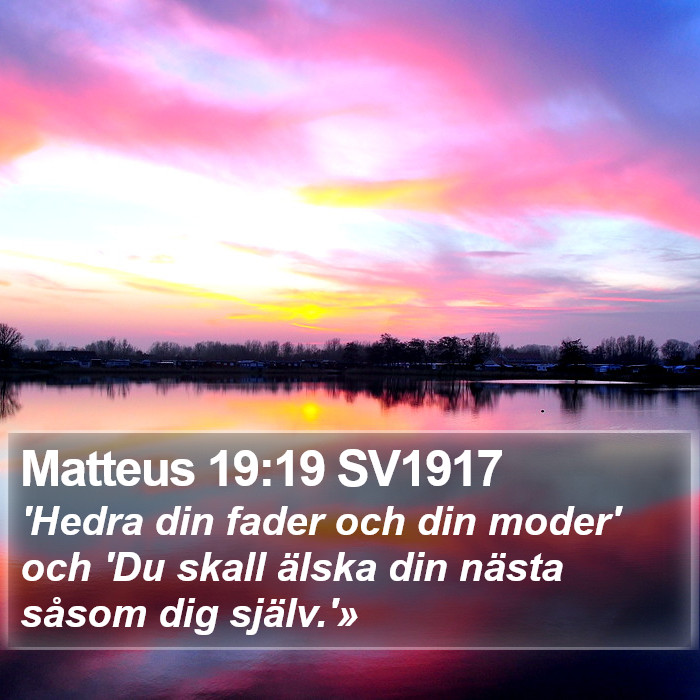 Matteus 19:19 SV1917 Bible Study