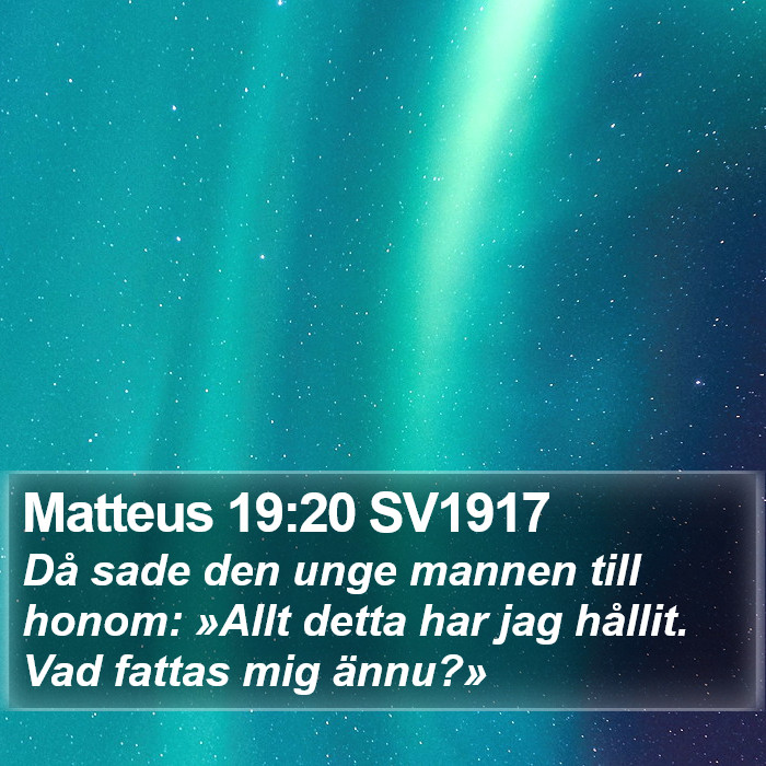 Matteus 19:20 SV1917 Bible Study