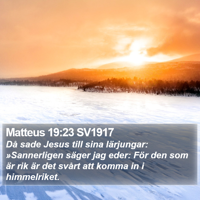 Matteus 19:23 SV1917 Bible Study