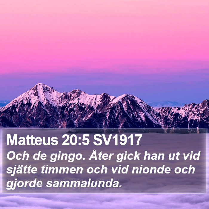 Matteus 20:5 SV1917 Bible Study