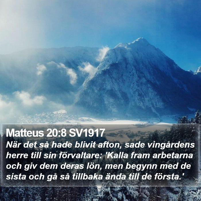 Matteus 20:8 SV1917 Bible Study
