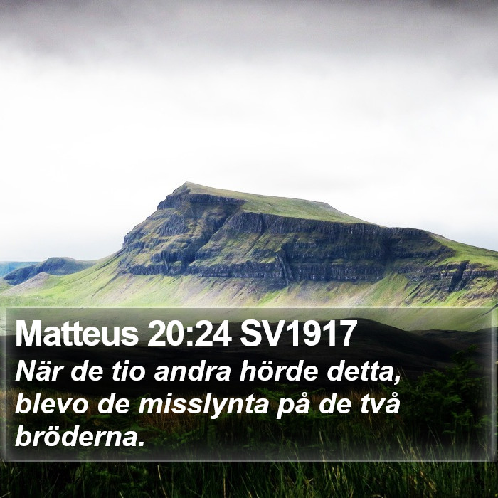 Matteus 20:24 SV1917 Bible Study
