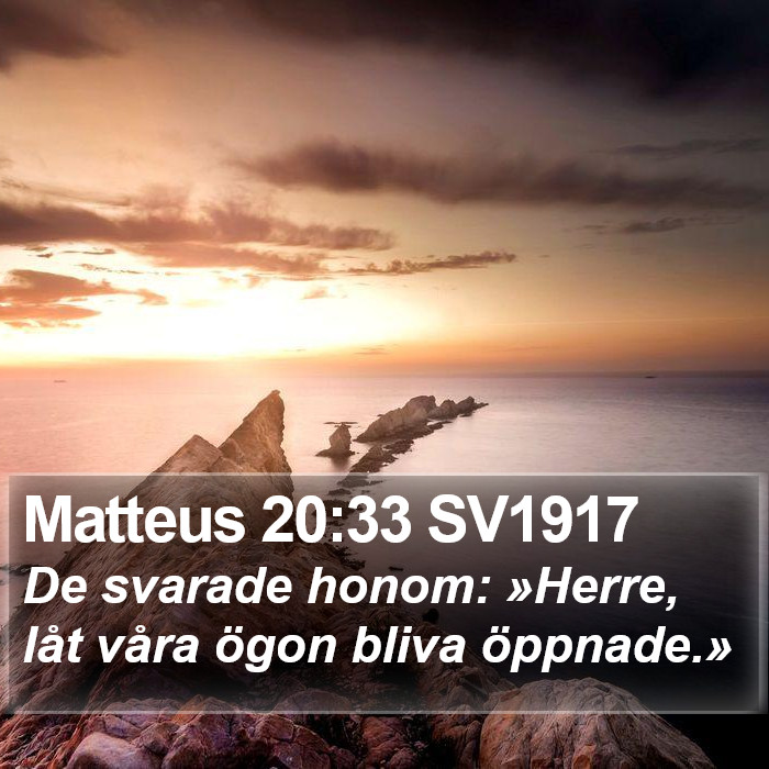 Matteus 20:33 SV1917 Bible Study