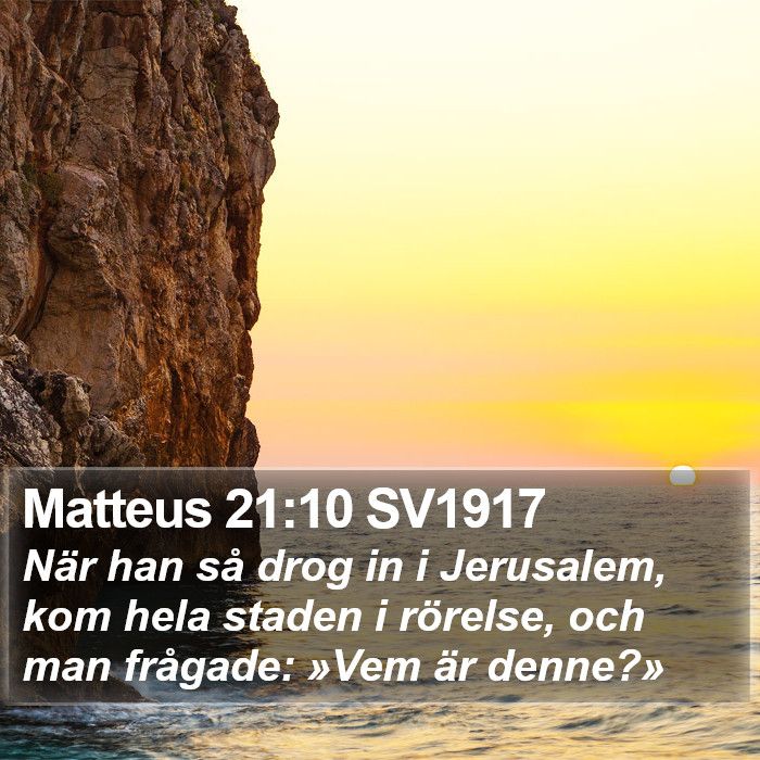 Matteus 21:10 SV1917 Bible Study