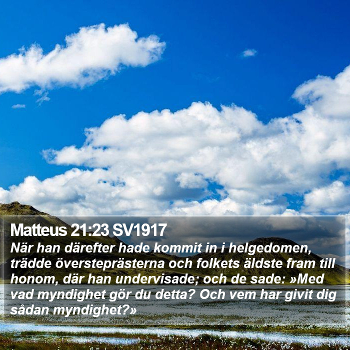 Matteus 21:23 SV1917 Bible Study