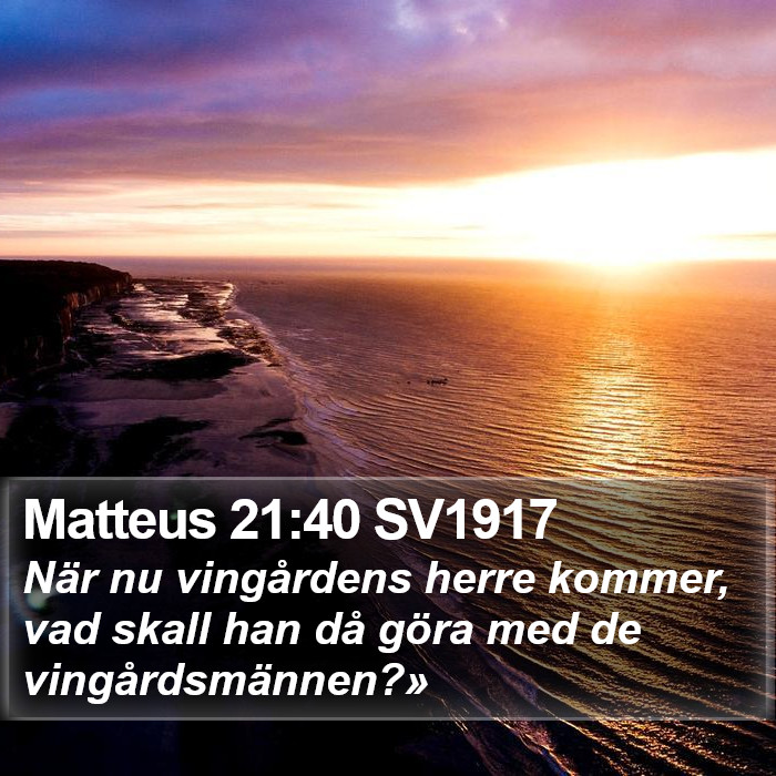 Matteus 21:40 SV1917 Bible Study