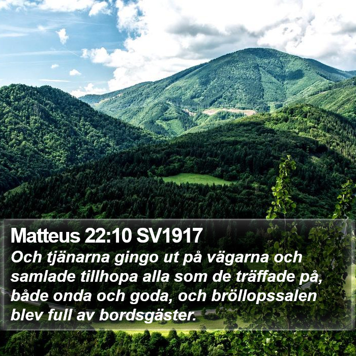 Matteus 22:10 SV1917 Bible Study