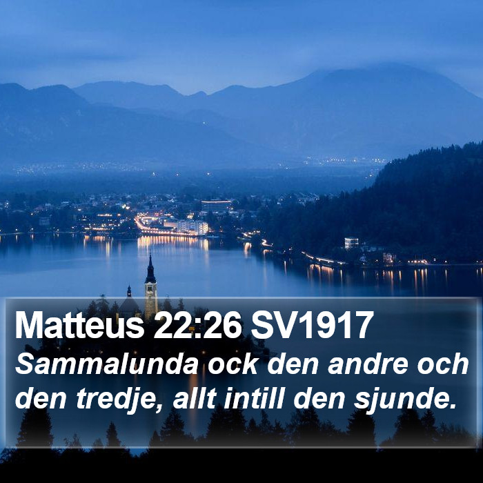 Matteus 22:26 SV1917 Bible Study