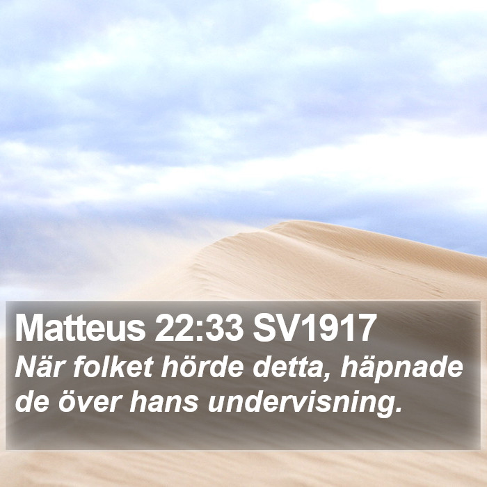 Matteus 22:33 SV1917 Bible Study