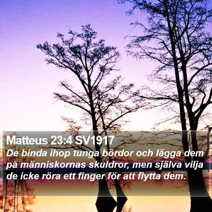 Matteus 23:4 SV1917 Bible Study