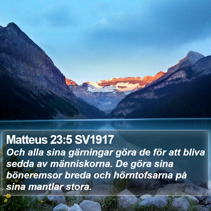 Matteus 23:5 SV1917 Bible Study