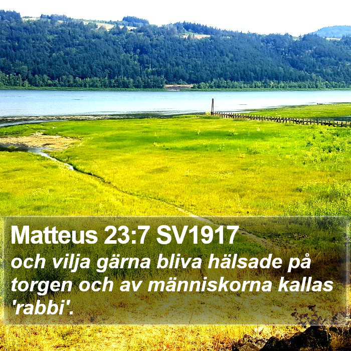 Matteus 23:7 SV1917 Bible Study