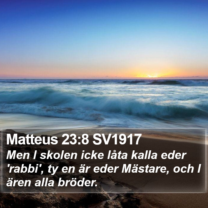 Matteus 23:8 SV1917 Bible Study