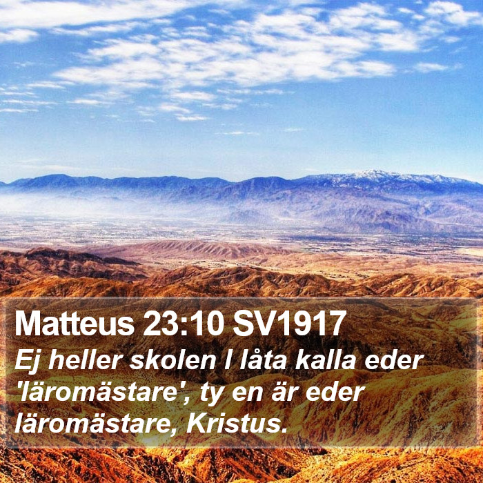 Matteus 23:10 SV1917 Bible Study