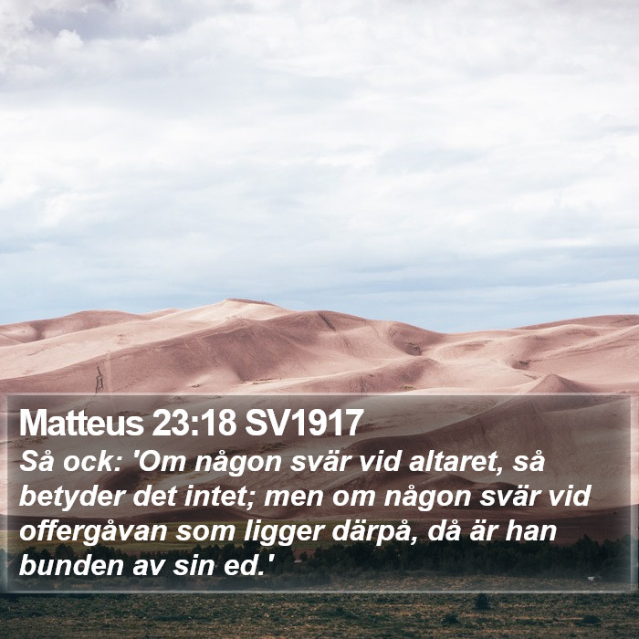 Matteus 23:18 SV1917 Bible Study