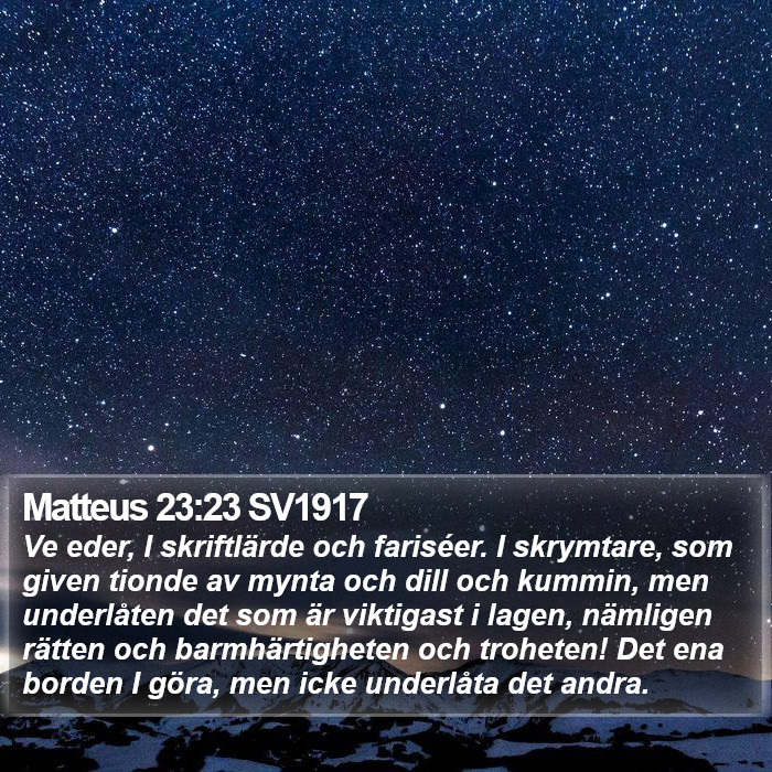 Matteus 23:23 SV1917 Bible Study