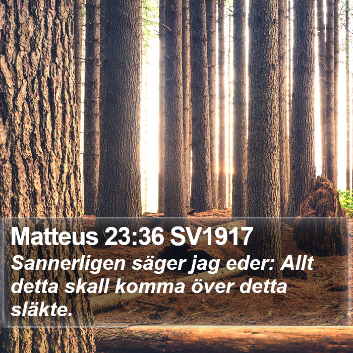 Matteus 23:36 SV1917 Bible Study