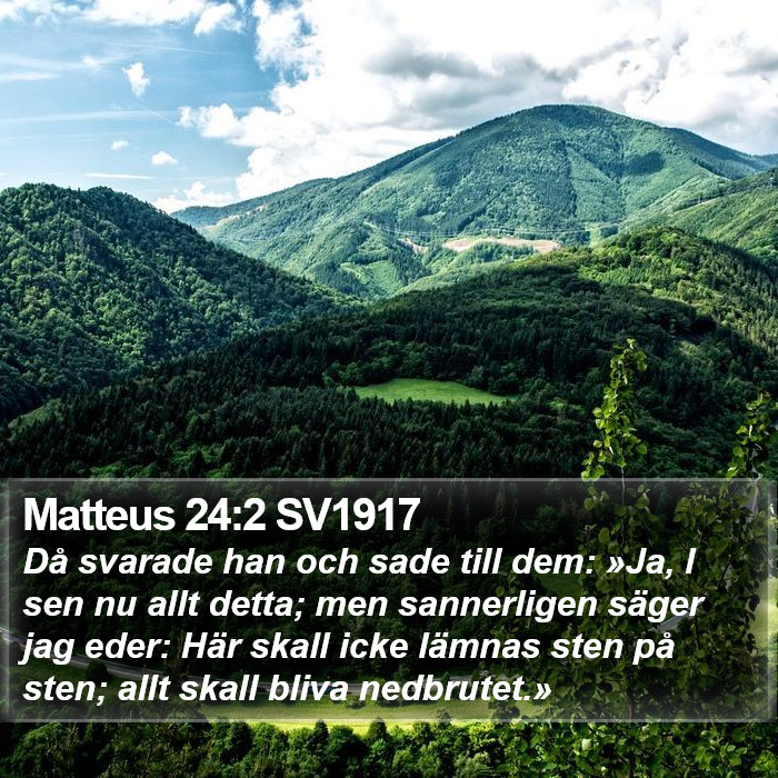Matteus 24:2 SV1917 Bible Study