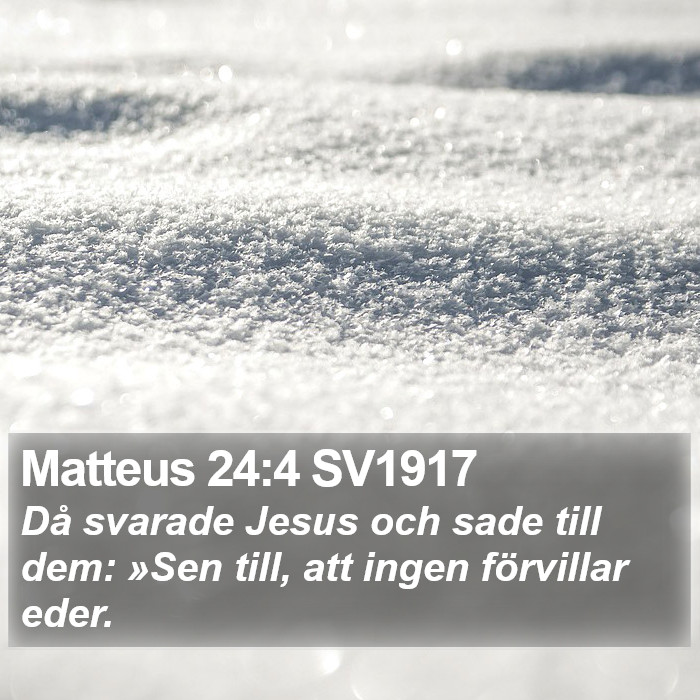 Matteus 24:4 SV1917 Bible Study
