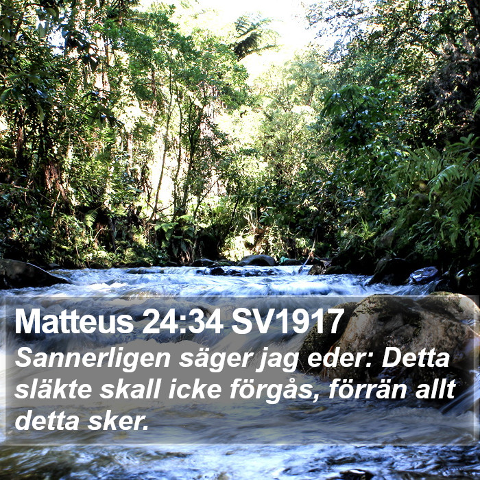 Matteus 24:34 SV1917 Bible Study