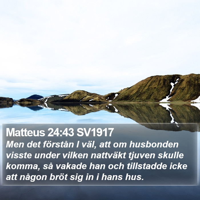 Matteus 24:43 SV1917 Bible Study