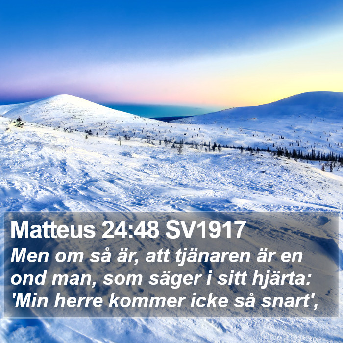 Matteus 24:48 SV1917 Bible Study